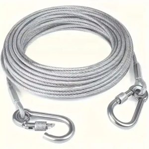 Heavy Duty Steel Clothes Drying Rope with Hooks – 5 Meter
